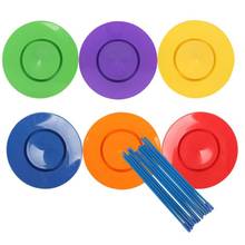 6 Sets Plastic Spinning Plate Juggling Props Performance Tools Kids Children Practicing Balance Skills Toy Home Outdoor 2024 - buy cheap