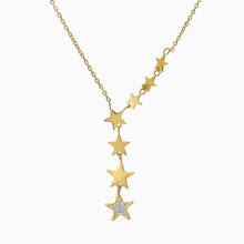 Stainless Steel Many Gold Zircon Stars Pendant Necklace Long Chain Stars Women Ladies Necklaces Minimalism Jewelry 2024 - buy cheap