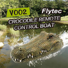 Flytec v002 falso crocodilo cabeça rc barco 2.4g elétrica simulação de controle remoto à prova dwaterproof água crocodilo spoof brinquedo piada para amigos 2024 - compre barato