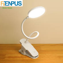 Table lamp with Clip Bed Reading book Light Touch 3  rechargeable desk lamp   5V 2024 - buy cheap