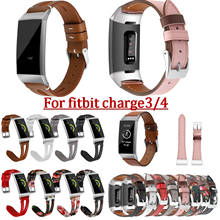 Кожаный ремешок для часов Fitbit Charge 4/Charge3, сменный Браслет для смарт-часов Fitbit Charge 3, ремешок для запястья Charge 4 2024 - купить недорого