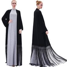 Abaya-casaco feminino kimono com borlas, elegante ante ante ante ante ante, roupa islâmica do ramadã, roupa kaftan, casaco de verão, dubai, turco, vestido de festa 2024 - compre barato