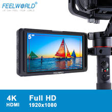 FEELWORLD F5 5 "5 дюймов на камере полевой монитор 4K HDMI ips Full HD 1920x1080 монитор для Canon Nikon sony DSLR камеры карданный 2024 - купить недорого