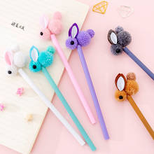 12 Pcs Creative Plush Ears Rabbit Gel Pen Ins Girl Heart Cute Rabbit Signature Pen Student Office Stationery Supplies Gift 2024 - buy cheap