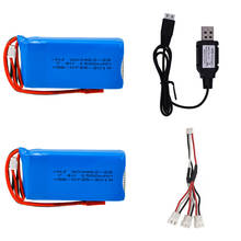 7.4V 1500mah rechargeable Lipo battery with USB Charger for Wltoys V913 L959 L969 L979 L202 K959 TY923 HJ816 HJ817 toy car parts 2024 - buy cheap