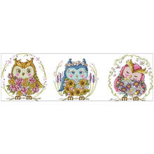 Owl holding flowers patterns Counted Cross Stitch 11CT 14CT 18CT DIY Chinese Cross Stitch Kit Embroidery Needlework Sets 2024 - buy cheap