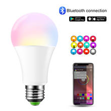 Ampoule LED E27 Беспроводная Bluetooth умная Лампа 15 Вт 85-265 в RGBW RGBWW B22 RGB Лампочка музыкальное Голосовое управление 20 режимов Светодиодная лампа 2024 - купить недорого