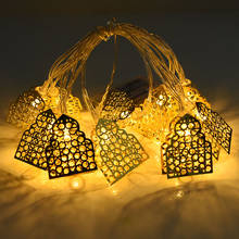 1.65M 10LED Eid Mubarak Decoration Led String Lights Ramadan Moon Star Light Garland For Home Islamic Party Supplies Kareem Gift 2024 - buy cheap