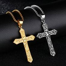 Christian Orthodox Crucifix Jesus Necklace Russian Cross Prayer Big Pendant   Color INRI Crucifix Cross Pendant Necklace Men 2024 - buy cheap
