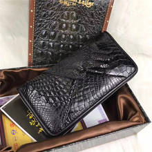 Exotic Genuine Alligator Paw Skin Men's Black Long Wallet Authentic Real Crocodile Leather Large Card Purse Male Clutch Bag 2024 - buy cheap