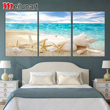 Summer Beach and Shells diy 5d diamond painting triptych full square round drill diamond embroidery sale home decoration AS0138 2024 - buy cheap