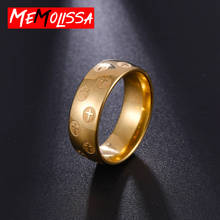 NEW Gold Titanium Steel Jesus Rings For Women Men Round Cross Prayer Bible Wedding Band Ring Male Jewelry High Quality 2024 - buy cheap