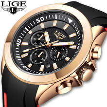 Relogio Masculino 2019 Mens Watches Top Brand Luxury LIGE Fashion Waterproof Sport Quartz Watch Men Silicone strap Chronograph 2024 - buy cheap