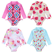 Ircomll Baby Swimsuit 2021 New Floral Long Sleeves Little Girl Bikini Baby Kids Swimwear for Girls Toddler Children's Bathing Su 2024 - buy cheap