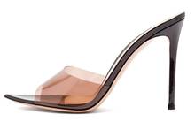 Zapatos de tacón de aguja para mujer, sandalias sexys transparentes de PVC, sin cordones, punta estrecha, para vestido de fiesta, talla pequeña 34 45, envío directo 2024 - compra barato