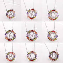 Classica Trendy Letters Necklace Pendant Red Green Purple Zircon Stone For Women Girls Fashion Jewelry Accessories Wedding Gift 2024 - buy cheap