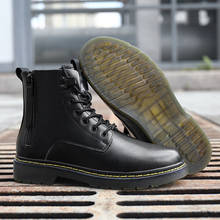 Botas de nieve de piel auténtica para hombre, zapatos cálidos de invierno, estilo Punk, para motocicleta y exteriores, novedad 2024 - compra barato