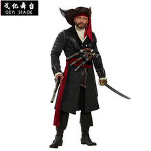 Fantasia de luxuosa de capitão pirata cos, traje de performance de páscoa para halloween, fantasia de pirata com barba preta masculina 2024 - compre barato