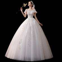 EZKUNTZA Simple O Neck Short Sleeve 2022 New Pure White Wedding Dress Beautiful Lace Flower Plus Size Bridal Gown Robe De Mariee 2024 - buy cheap