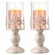 Branco lron branco, castiçal criativo suculentas vaso de plantas, suporte de velas, decoração de mesa rústica para casamento e feriado 2024 - compre barato