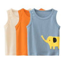 Детский хлопковый комбинезон, футболка с принтом слона, летний топ для мальчиков и девочек, 2021 2024 - купить недорого