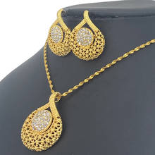 Gold Wedding Jewelry Set Gold Color Necklace/Earring/Women African Nigeria Ethiopian Kenya Jewelry 2024 - buy cheap