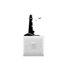 Novidade decalque de parede de farol etiqueta para interruptor de luz pequena para casa luz decoração decalque adesivo de vinil removível mural c527 2024 - compre barato