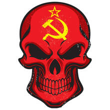 Interesting Skull Hammer and Sickle Car Sticker Accessories Car Styling Decal Vinyl Car Window Cover Scratches PVC 15cm*11cm 2024 - buy cheap