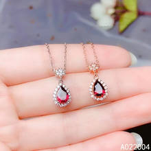 KJJEAXCMY Fine Jewelry 925 Sterling Silver Inlaid Natural Gemstone Garnet Female Miss Pendant Necklace Beautiful Support Test 2024 - buy cheap