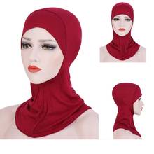 Hijab musulmán de cobertura completa para mujer, gorro de algodón liso para la cabeza, turbante, bufanda para la cabeza 2024 - compra barato