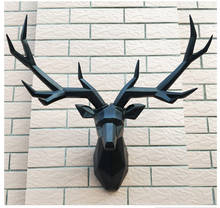 [Crafts] Super Big Home Decor Accessories 3D Deer Statue Animal head Figurine Wall Hanging Art Decoration Wedding Room Ornament 2024 - buy cheap