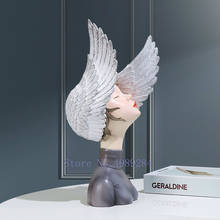 Креативный персонаж из смолы скульптура девушка крыло Ангел абстрактные поделки мебель Современное украшение дома миниатюрные фигурки 2024 - купить недорого