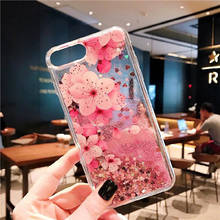 Lovely Flowers Case for Huawei Y5p Y6p Y7p Y8p Y6s Y8s Y9s 2020 Cases Glitter Quicksand Petal Phone Cover 2024 - buy cheap