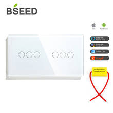 Bseed-interruptor inteligente con Panel de cristal para el hogar, pulsador táctil de 157mm, 3 colores, espejo, funciona con Tuya Smart Life, 6 entradas 2024 - compra barato