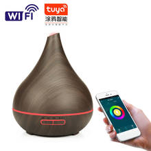 400ml ultra-sônico wifi umidificador de ar aroma difusor de óleo essencial aromaterapia madeira fabricante névoa fria fogger 2024 - compre barato