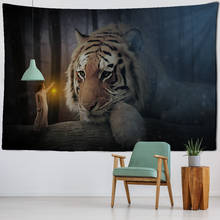 Wolf's gaze god beast tapestry decoration wall hanging lion wolf tiger design background wall tapestry home decoration 2024 - buy cheap