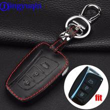 Couro genuíno remoto keyless chave do carro caso capa para hyundai remoto inteligente fob ix45 santa fe tucson chave saco escudo para hyundai 2024 - compre barato