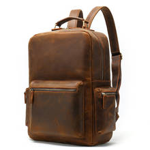 Mochila de couro genuíno para homens e mulheres, mochila casual de luxo com grande capacidade para laptop, bolsa de viagem 2024 - compre barato
