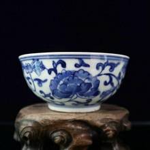 Porcelana antiga chinesa azul e branca com padrão floral tigela de refeição chinesa mesa decoração acessórios de casa presente 2024 - compre barato