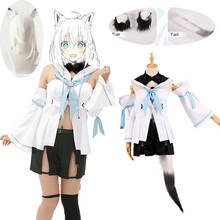 Youtuber Hololive Shirakami Fubuki Animal Fox Tops Shorts Uniform Outfit Anime Cosplay Costumes Halloween Cosplay Wig ear tail 2024 - buy cheap