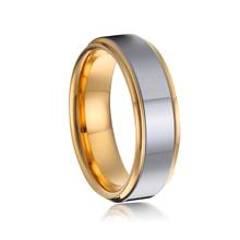 Классическое кольцо для влюбленных из вольфрама, обручальное кольцо из карбида, золотого цвета, 8 мм, модное Ювелирное кольцо 2024 - купить недорого