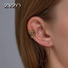 ZYZQ-pendientes de Clip de hoja de Color dorado para mujer, sin Piercing, Puck Rock, pendientes de cobre Vintage, regalos de joyería para niña 2024 - compra barato