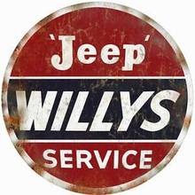 Large Aged Looking Willys Service Round Metal Tin Sign Suitable for Home and Kitchen Bar Cafe Garage Wall Decor Retro Vintage 2024 - buy cheap