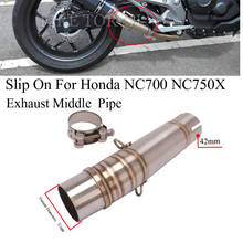 Motorcycle Exhaust Escape Modified Middle Link Pipe Slip On For Honda NC700 NC700X NC750 NC750X NC700S 2012 2013 2014 2015 Years 2024 - buy cheap