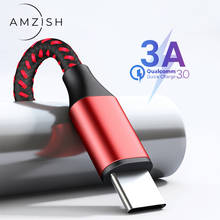 Кабель amzish 2 м, 3 А, USB Type-C, Micro USB, провод для быстрой зарядки для Samsung S7, Xiaomi, кабель для передачи данных, USB-кабель для зарядки 2024 - купить недорого