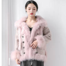 Unua amo Imitation Mink Fur Coat Women Fashion High Quality Faux Fox Fur Collar Thick Warm Winter Tweed Jacket Female YY091A 2024 - buy cheap