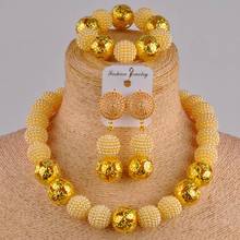 beige multicolors simulated pearl Europe and America gold African beads jewelry set ZZ03 2024 - buy cheap