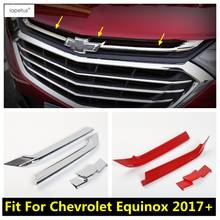 Accesorios para Chevrolet Equinox 2017 - 2021 frontal Up rejilla media, Kit de cubierta de tira embellecedora ABS cromado/rojo Exterior 2024 - compra barato