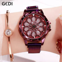 GEDI Fashion Unique Design Watch Women Top Luxury Brand Female Quartz Wristwatch Gift for Women Magnet Mesh Belt reloj mujer 2024 - buy cheap