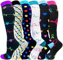 8 Styles Compression Socks Men Women Nylon Yarn Outdoor Sports Long Tube Stockings Running Socks Colorful Marathon Unisex Socks 2024 - buy cheap